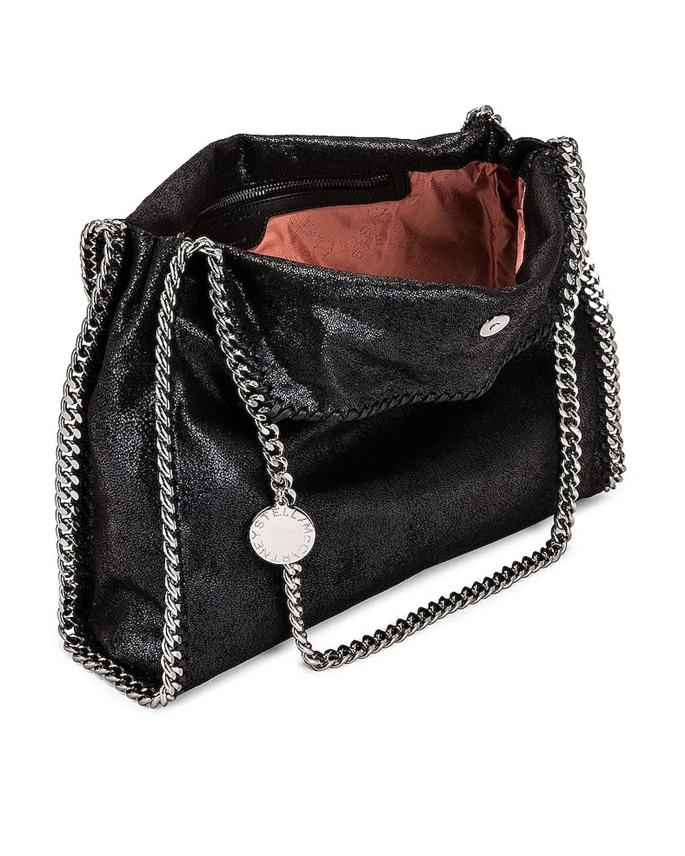 3 Chain Falabella Shaggy Deer Black Tote