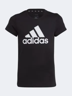 Adidas Essential Big Logo Girls Sportswear T-Shirt Black/White