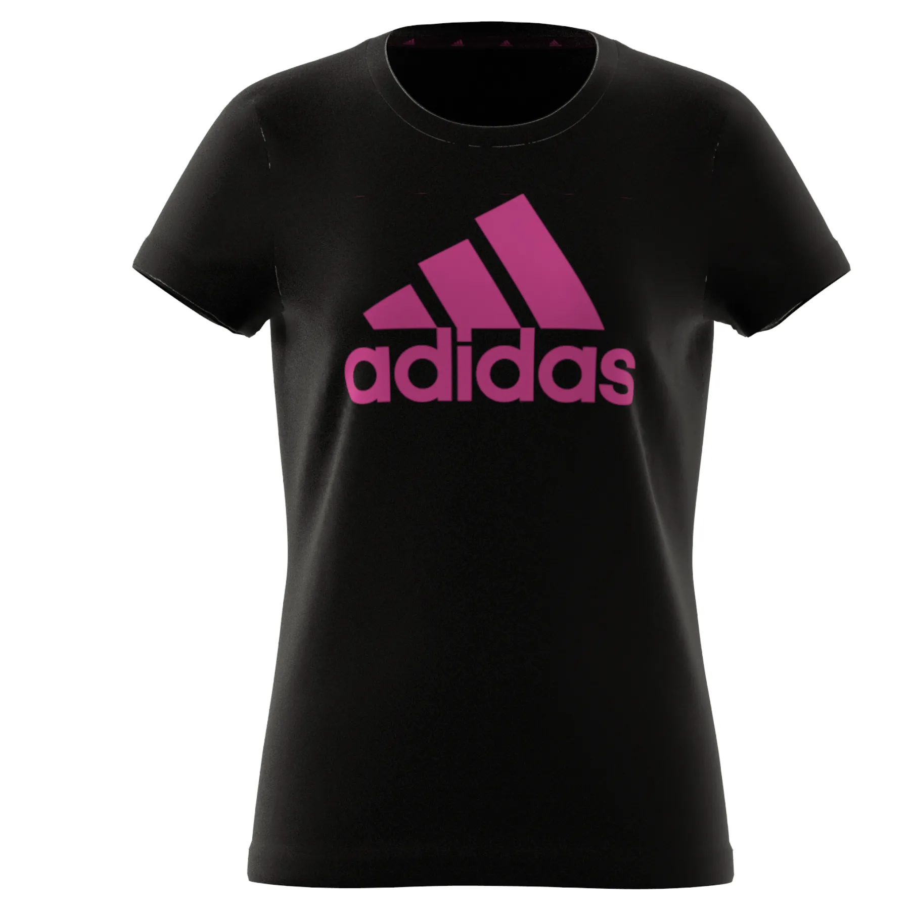 Adidas Essentials Big Logo Cotton Tee -  Black/Semi Lucid Fuchsia