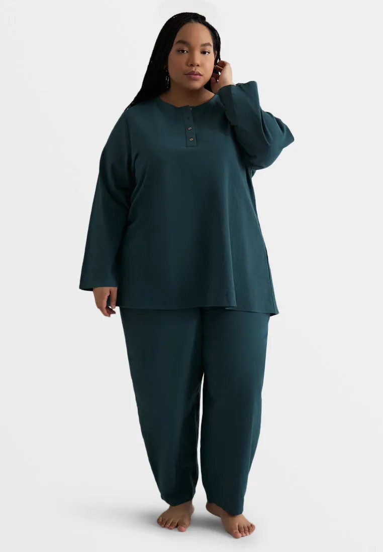 Aman ZEN Effortless Half Button Top