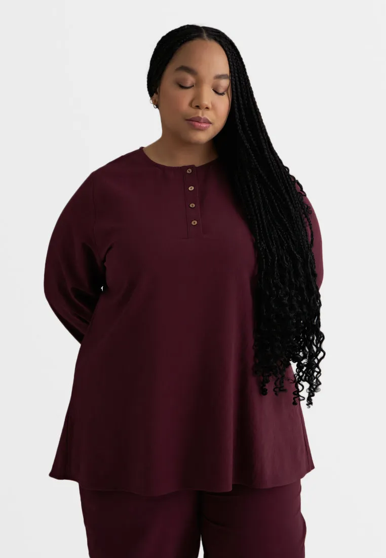 Aman ZEN Effortless Half Button Top