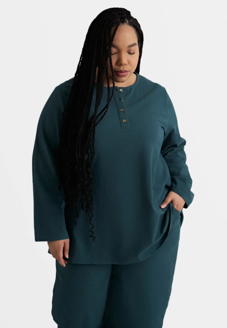 Aman ZEN Effortless Half Button Top