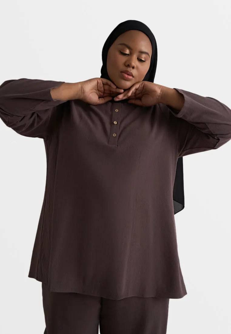 Aman ZEN Effortless Half Button Top