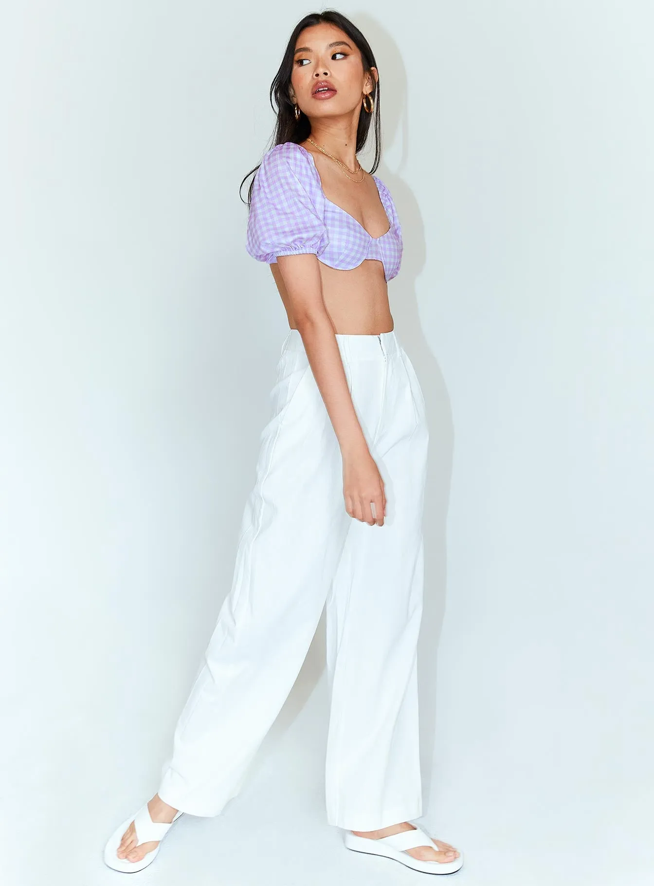 Ayla Linen Pants White Petite