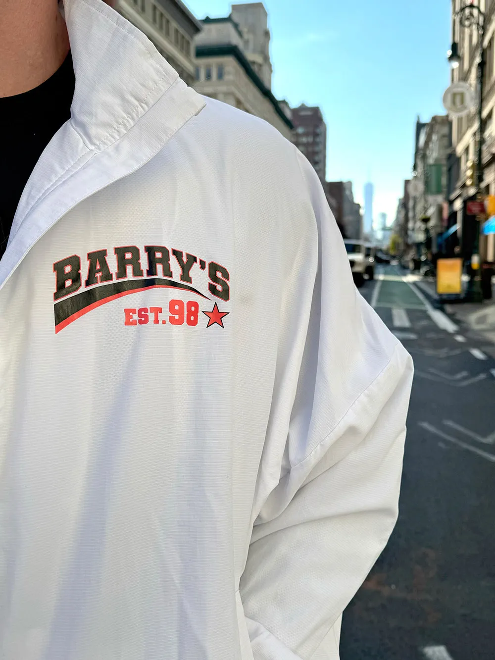 BARRY'S WHITE WINDBREAKER