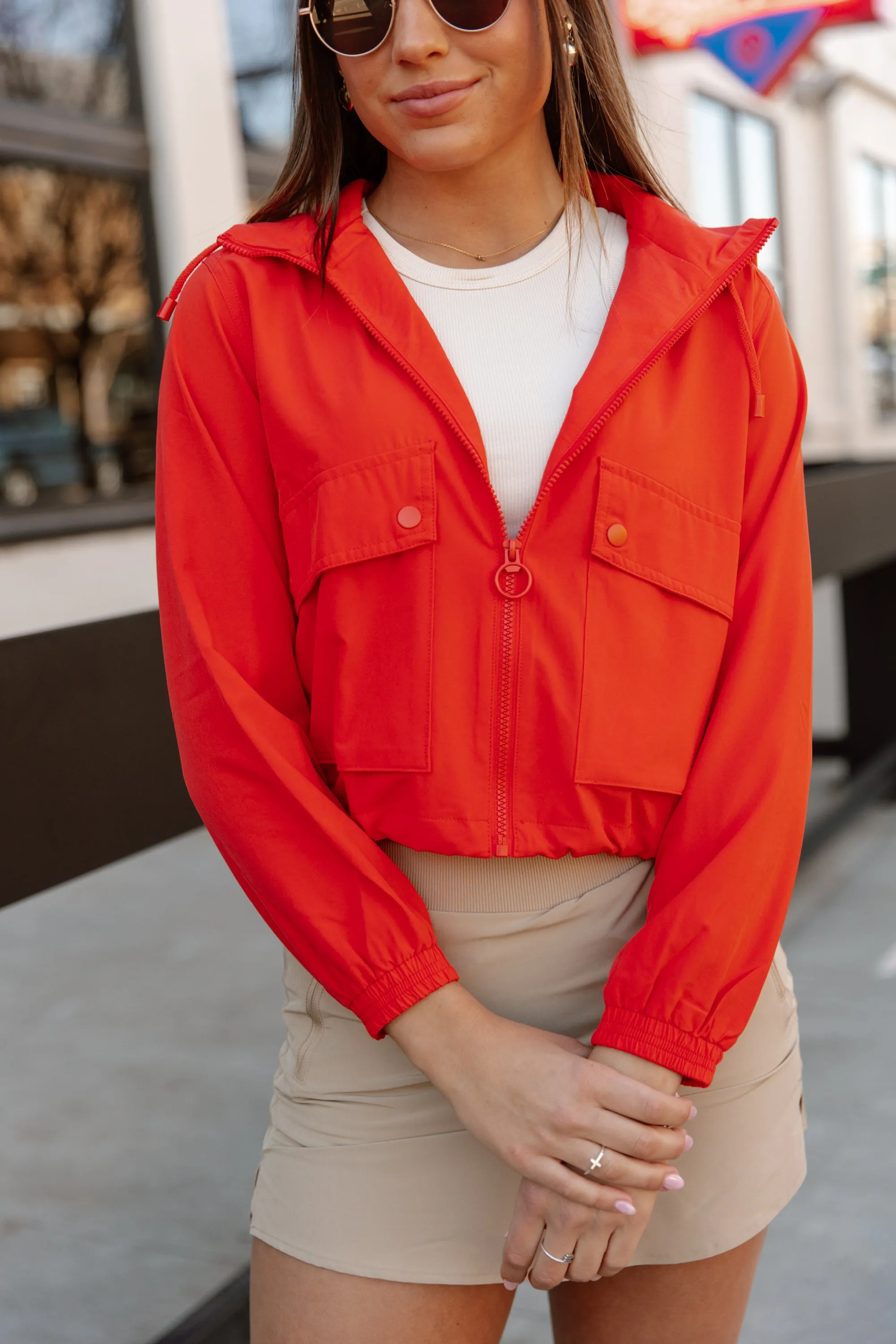 BREEZY BLISS JACKET IN RED