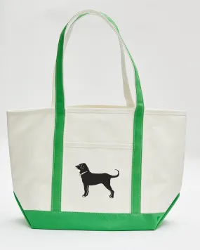 Canvas Black Dog Tote Bag