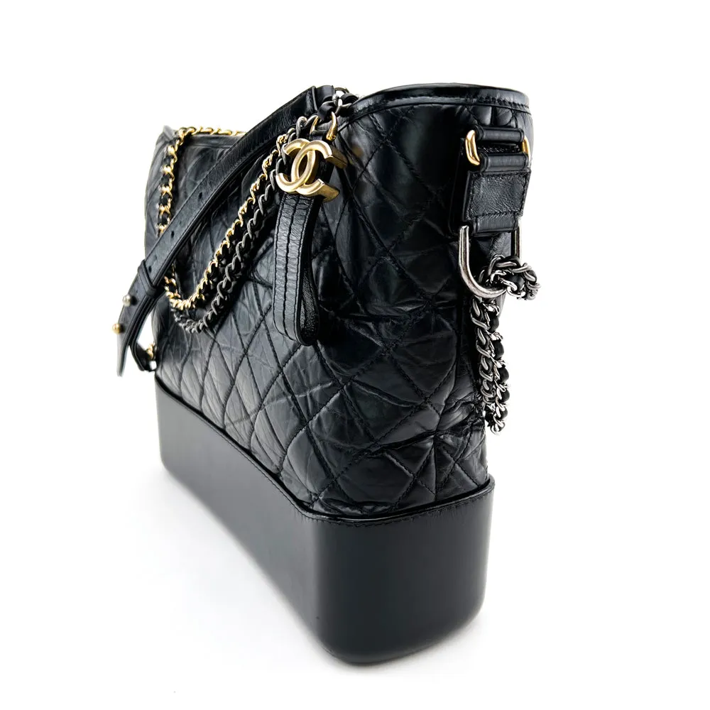 Chanel Black Quilted Leather Large Gabrielle Hobo Bag