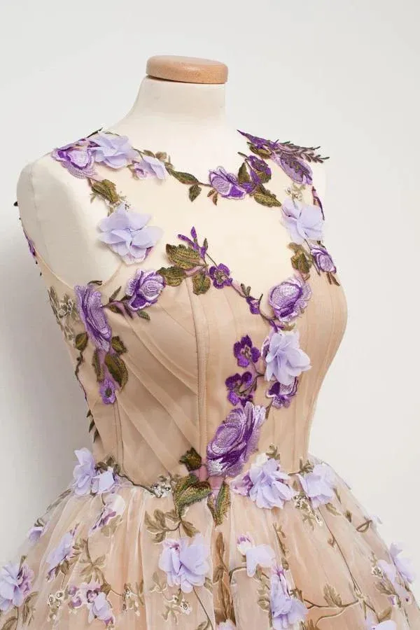 Charming Handmade Flowers Pretty Teenagers Short Homecoming Dresses M6051