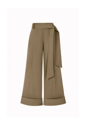 Chieu Straight Wide Leg Khaki Floor Length Pants