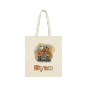 Cotton Canvas Tote Bag, Personalized Trick or Treat Bag, Personalised Halloween Bag, Halloween Tote, Kids Halloween Bag, Trick-or-Treat Bag