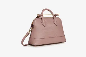 Dome Mini - Lizard-Embossed Leather Blush Rose