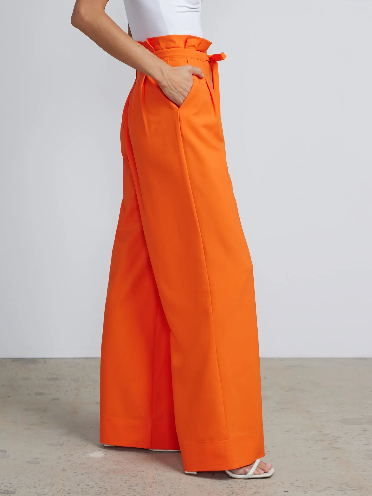 Drawstring Tie Front Palazzo Pants