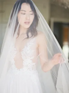 ELIZABETH | English Silk Tulle Wedding Veil