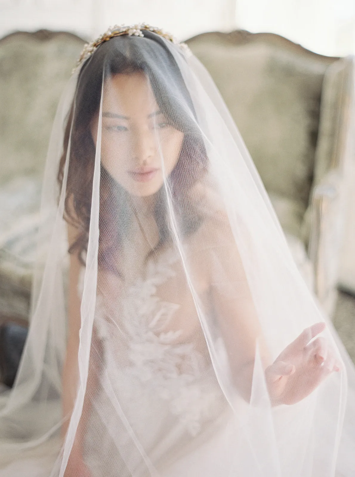 ELIZABETH | English Silk Tulle Wedding Veil