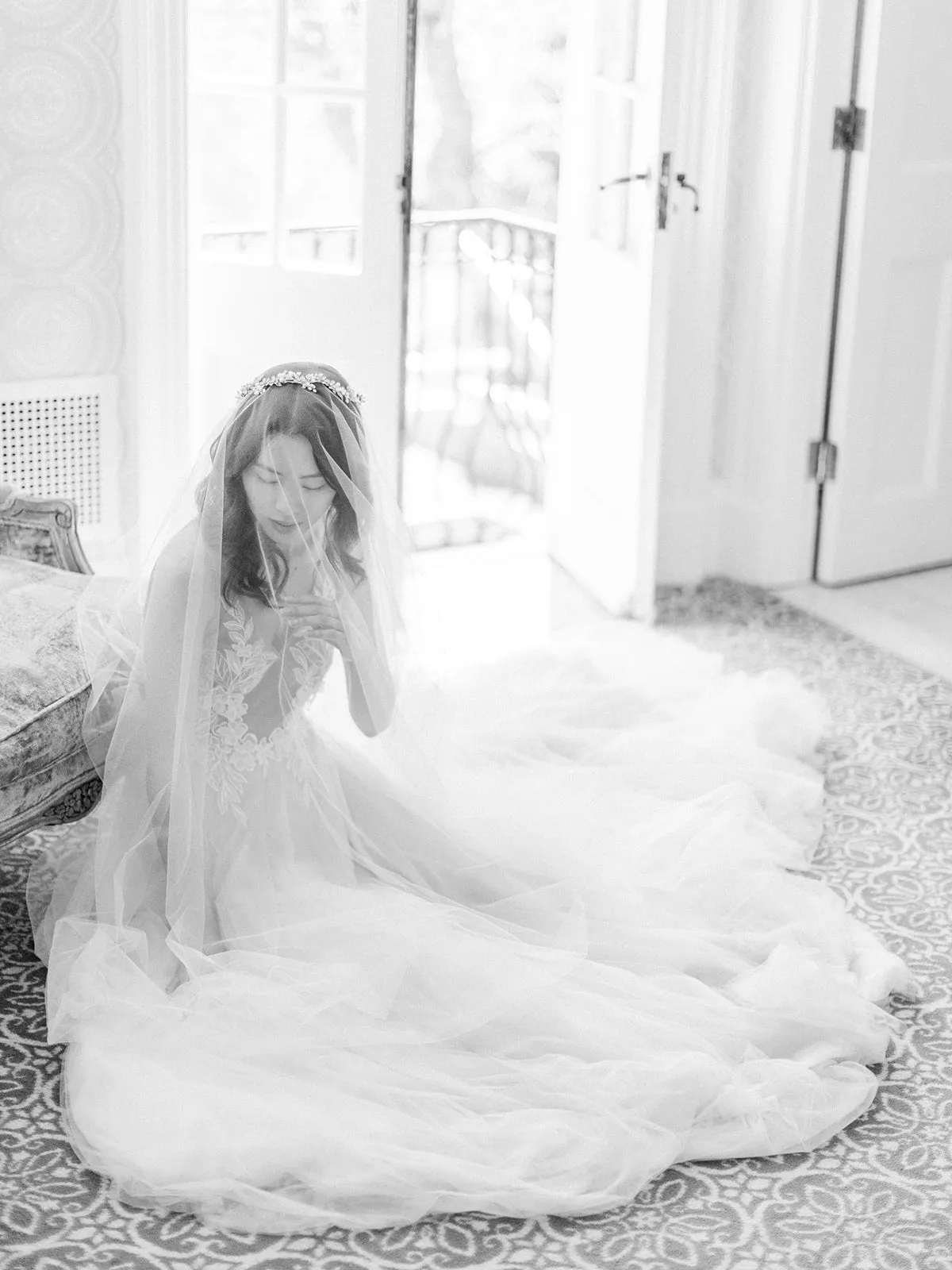 ELIZABETH | English Silk Tulle Wedding Veil