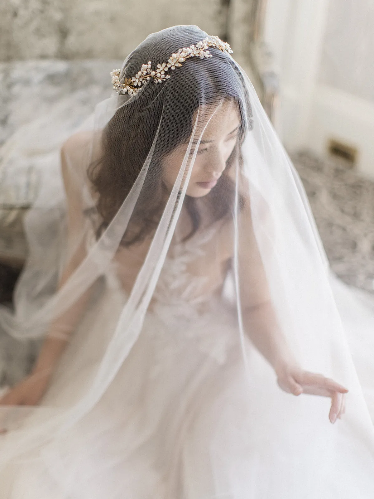 ELIZABETH | English Silk Tulle Wedding Veil