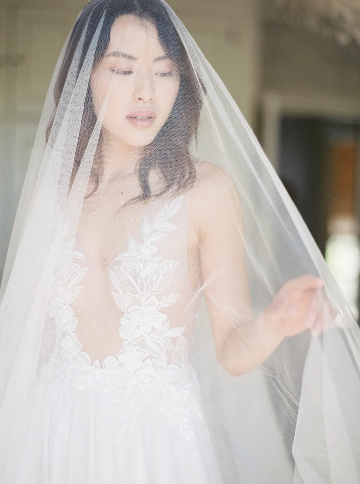 ELIZABETH | English Silk Tulle Wedding Veil