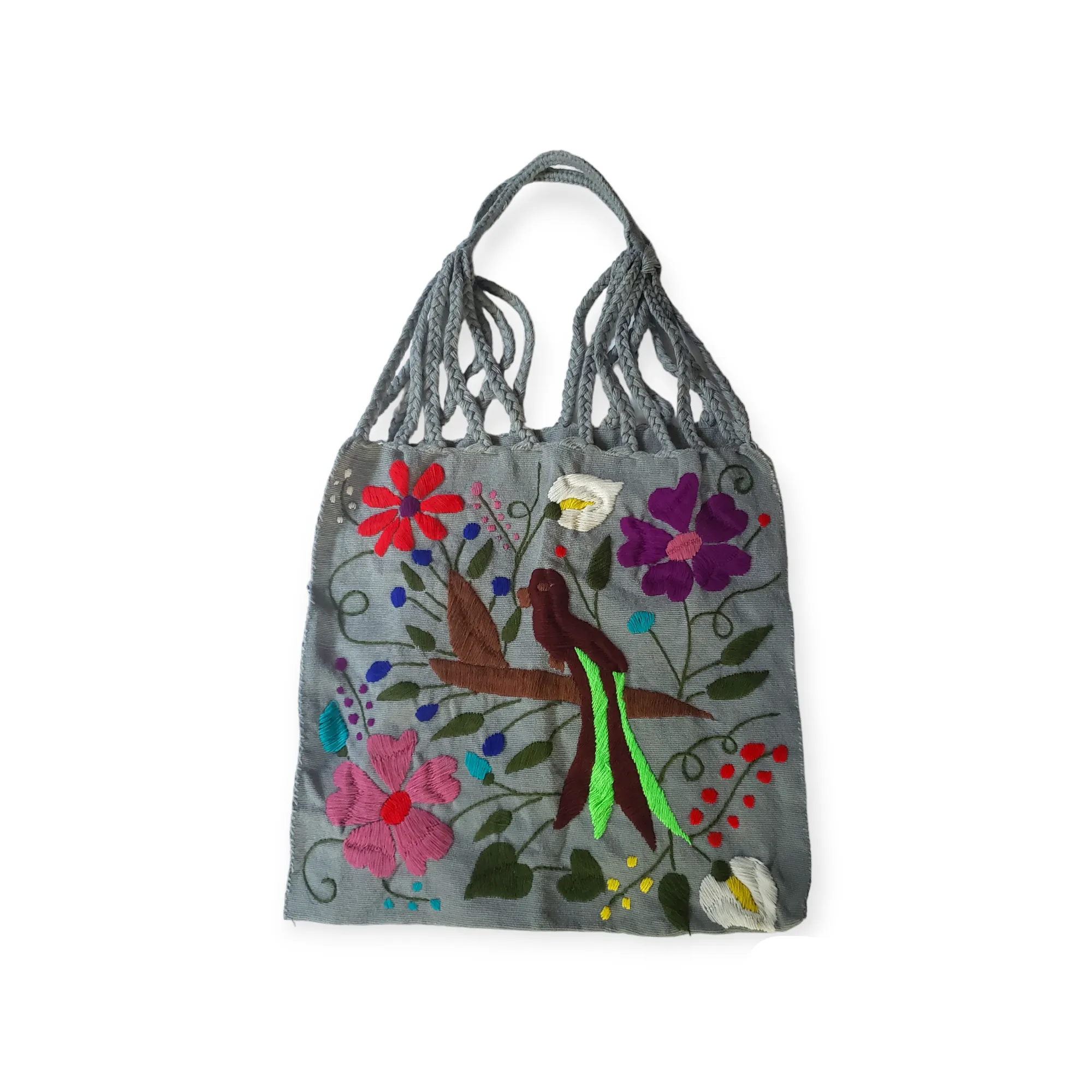 Embroidered Mexican Woven Tote Bag