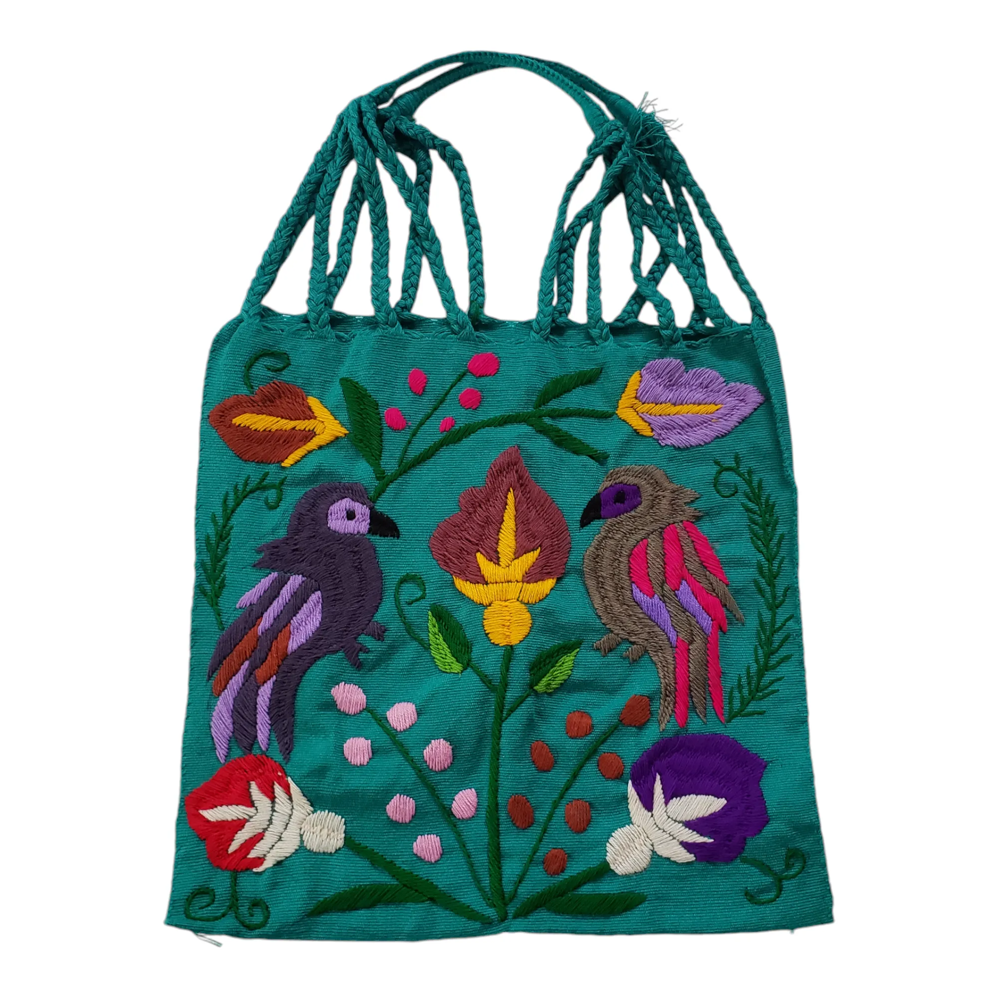 Embroidered Mexican Woven Tote Bag