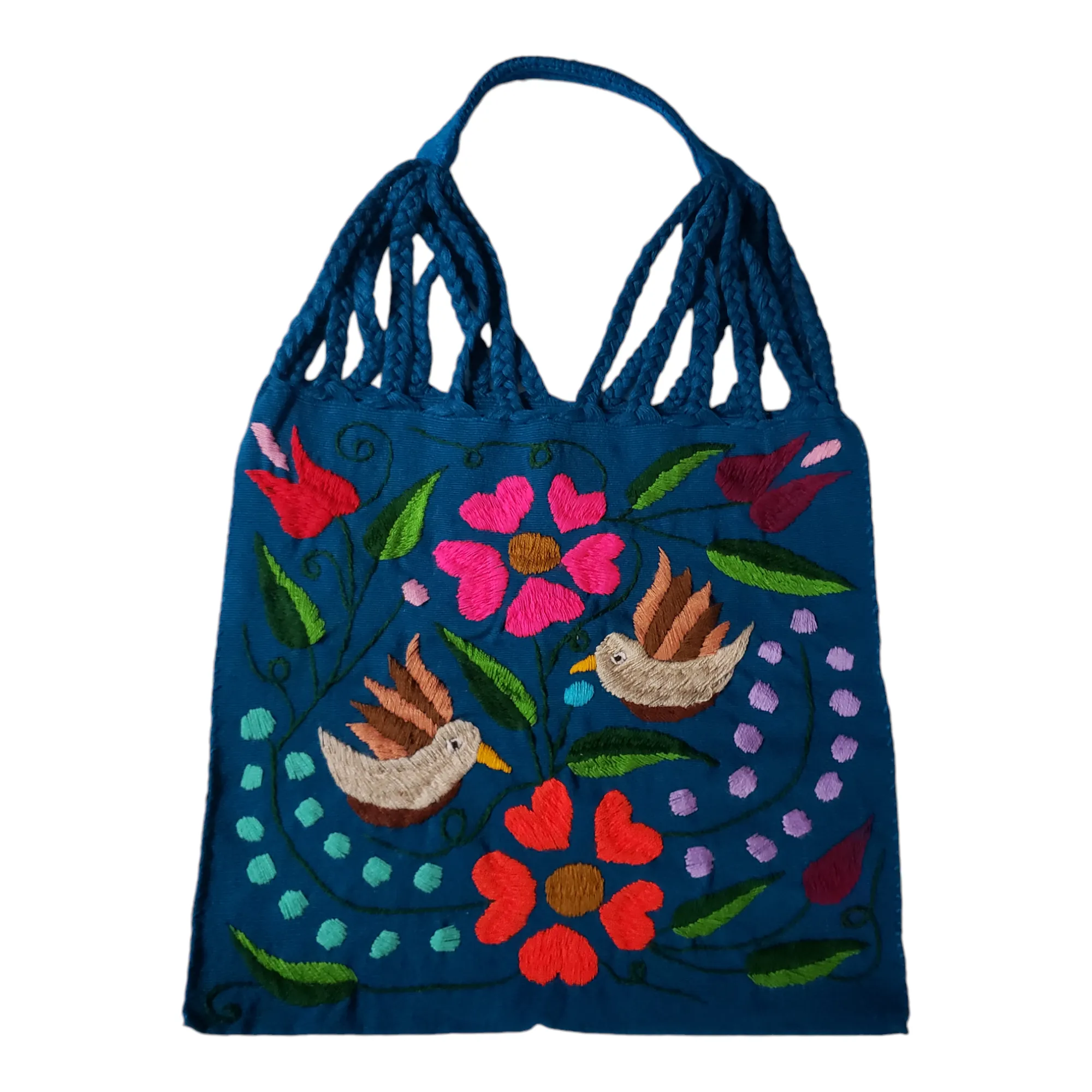 Embroidered Mexican Woven Tote Bag