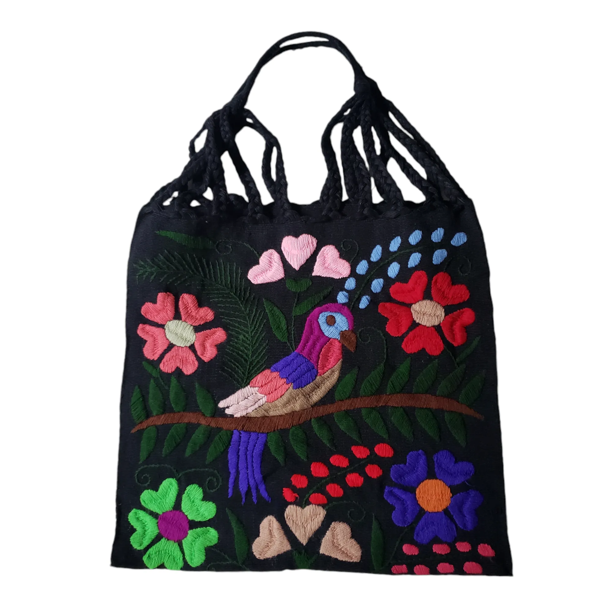 Embroidered Mexican Woven Tote Bag