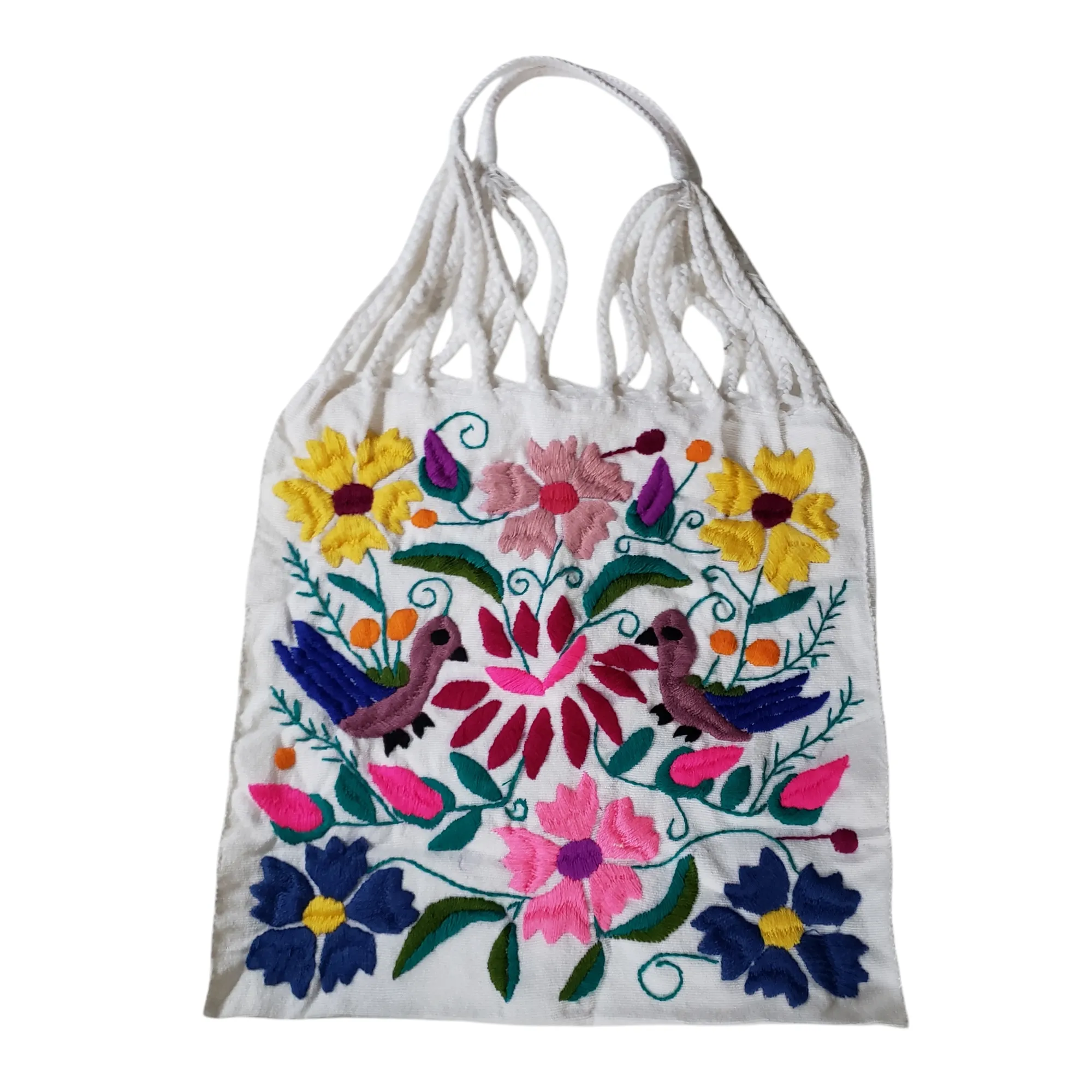 Embroidered Mexican Woven Tote Bag