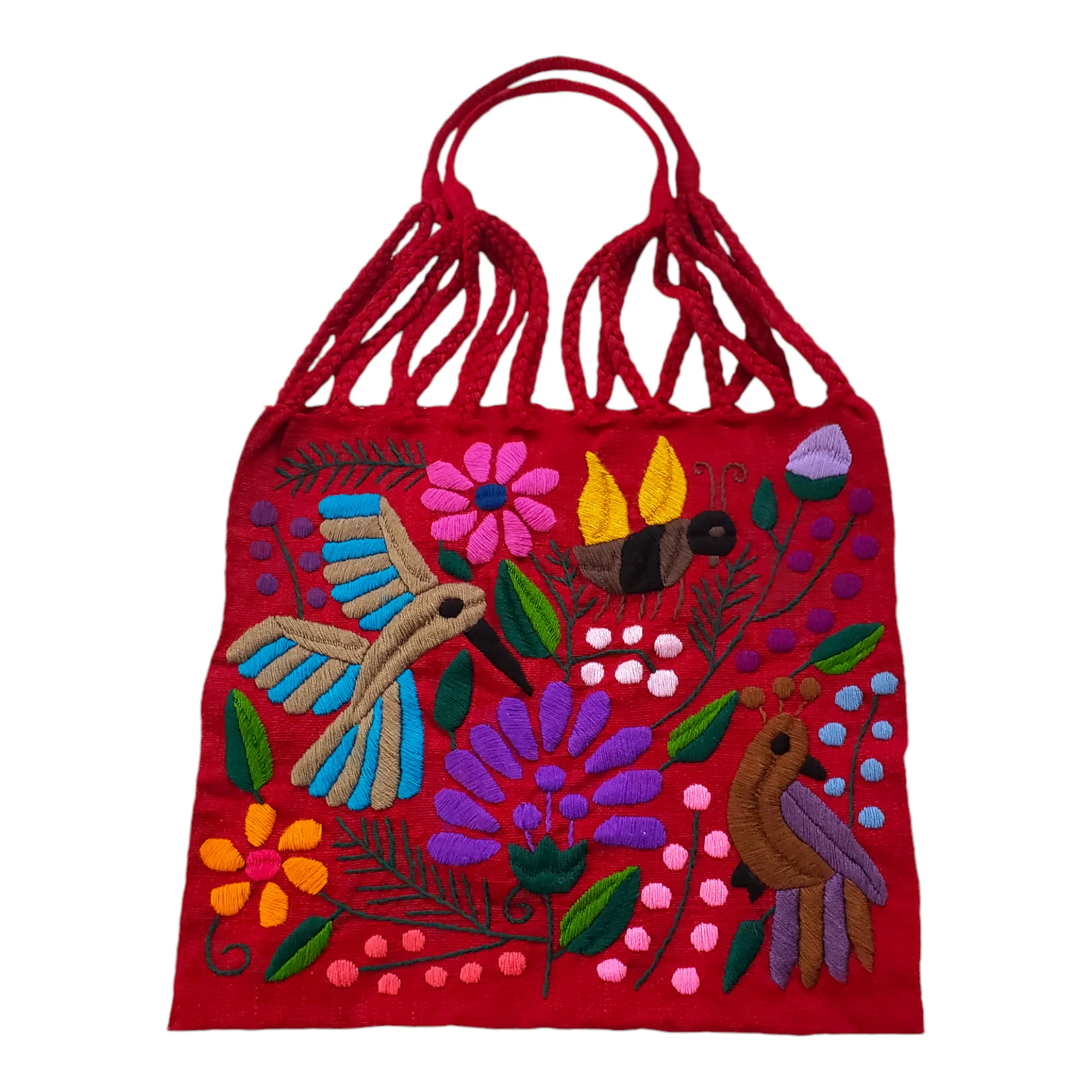 Embroidered Mexican Woven Tote Bag