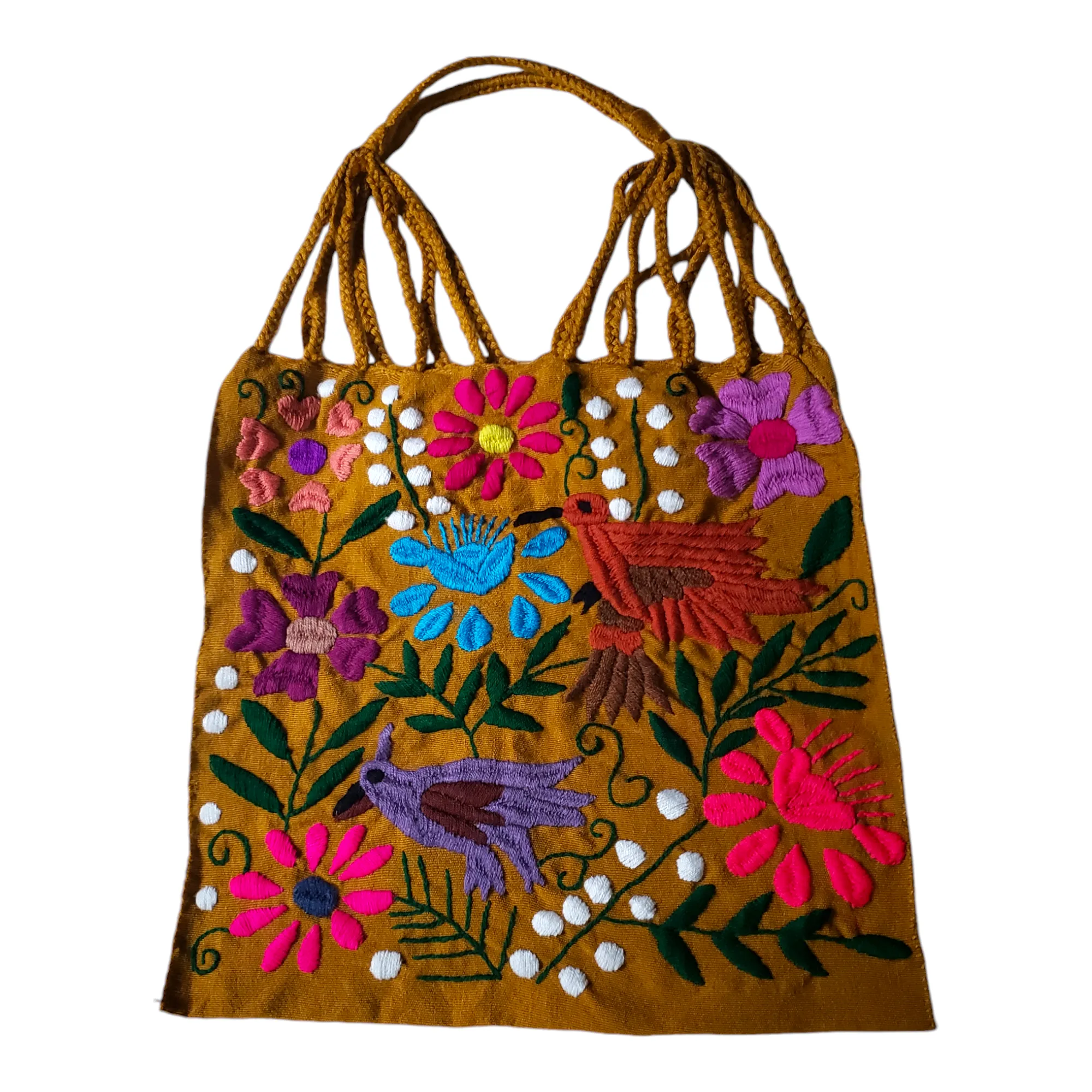 Embroidered Mexican Woven Tote Bag