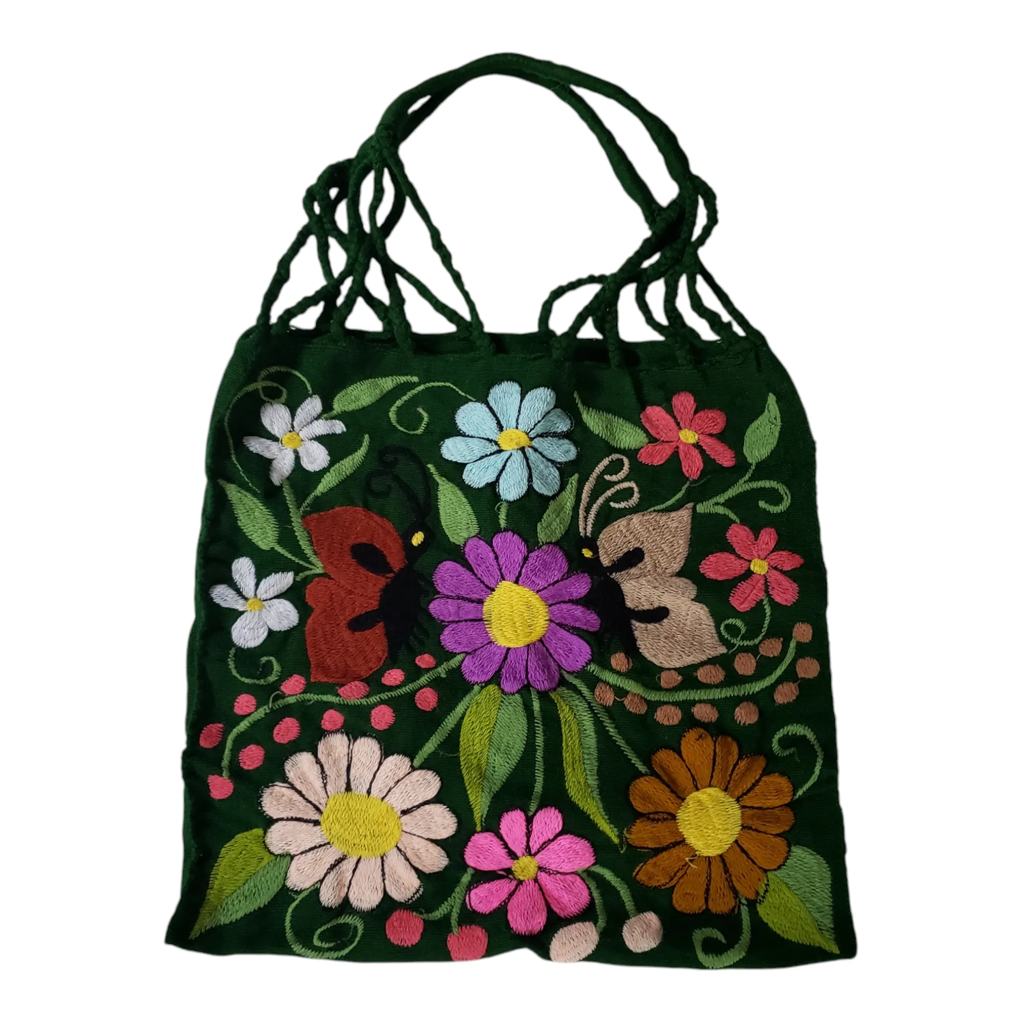 Embroidered Mexican Woven Tote Bag