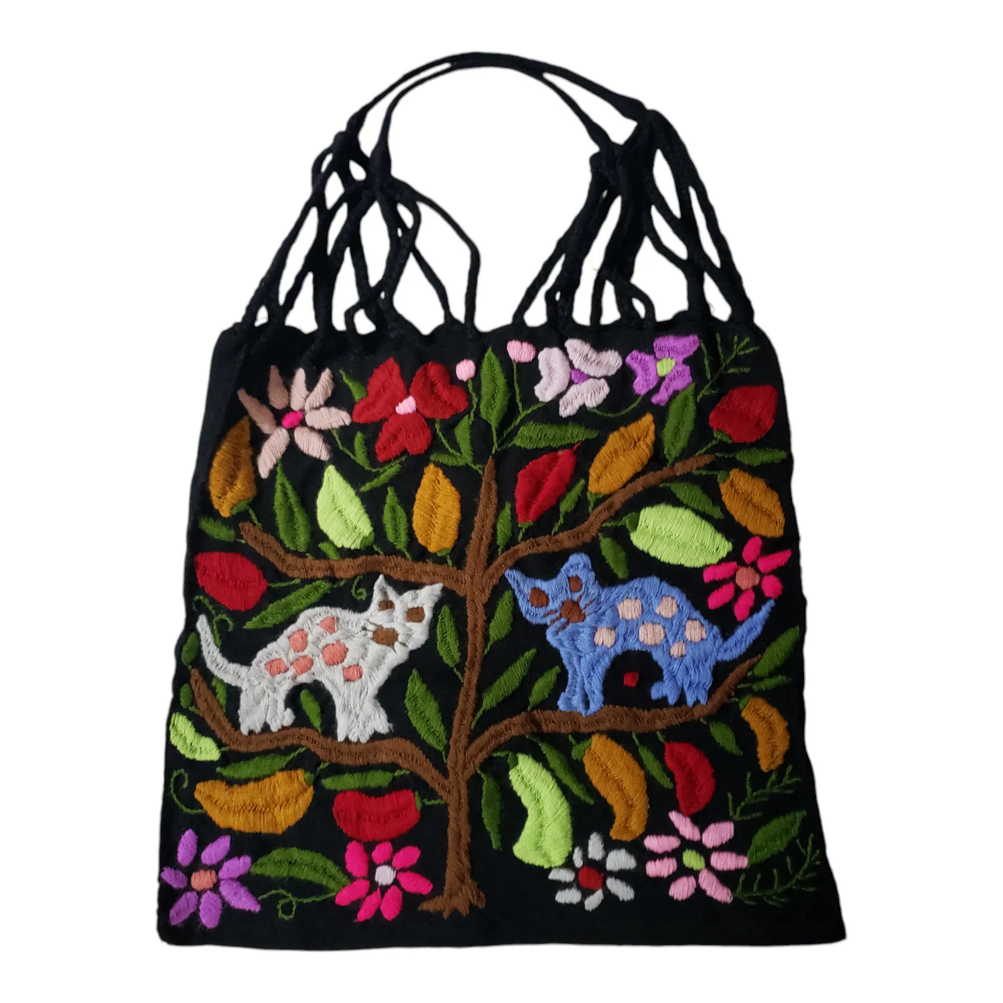 Embroidered Mexican Woven Tote Bag