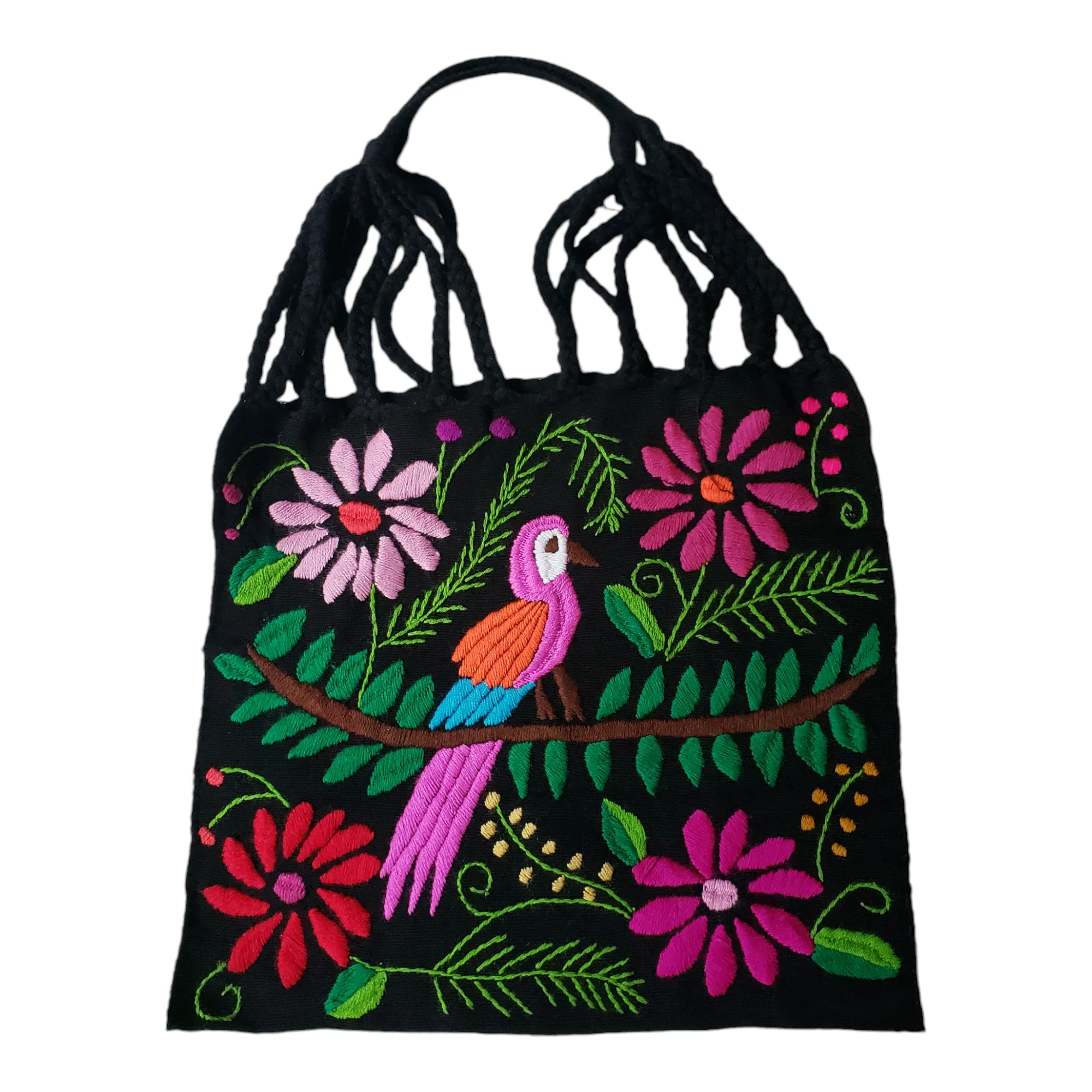 Embroidered Mexican Woven Tote Bag