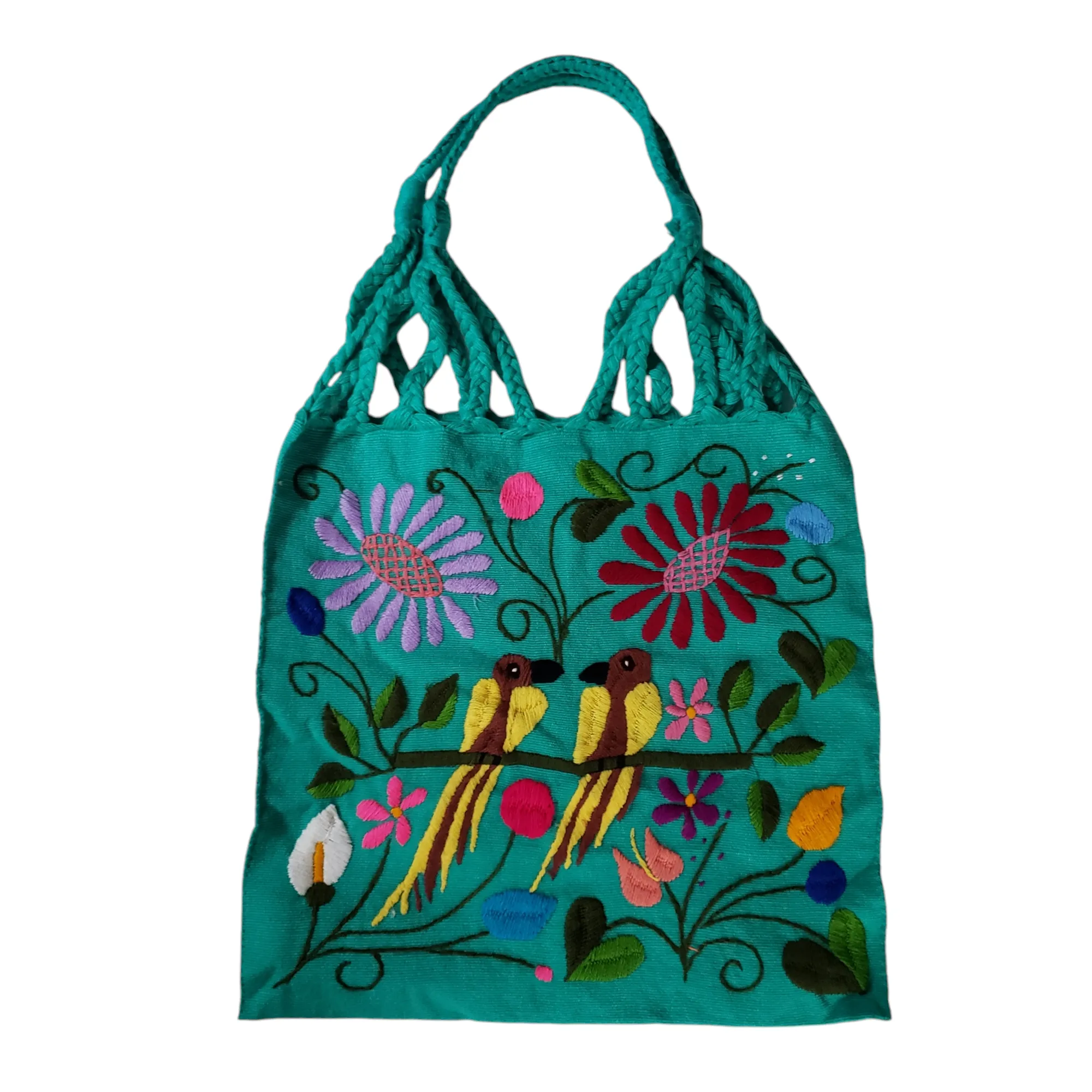 Embroidered Mexican Woven Tote Bag