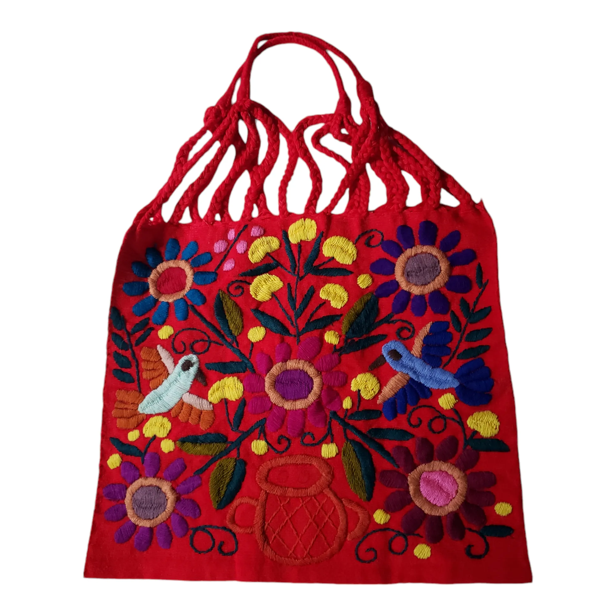 Embroidered Mexican Woven Tote Bag