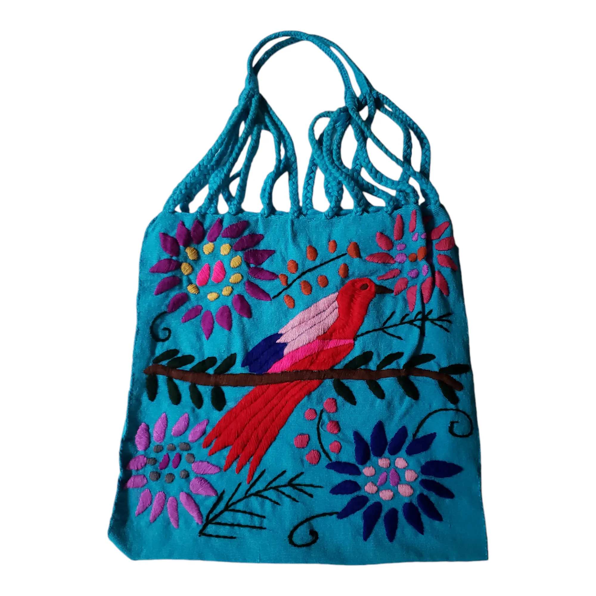 Embroidered Mexican Woven Tote Bag