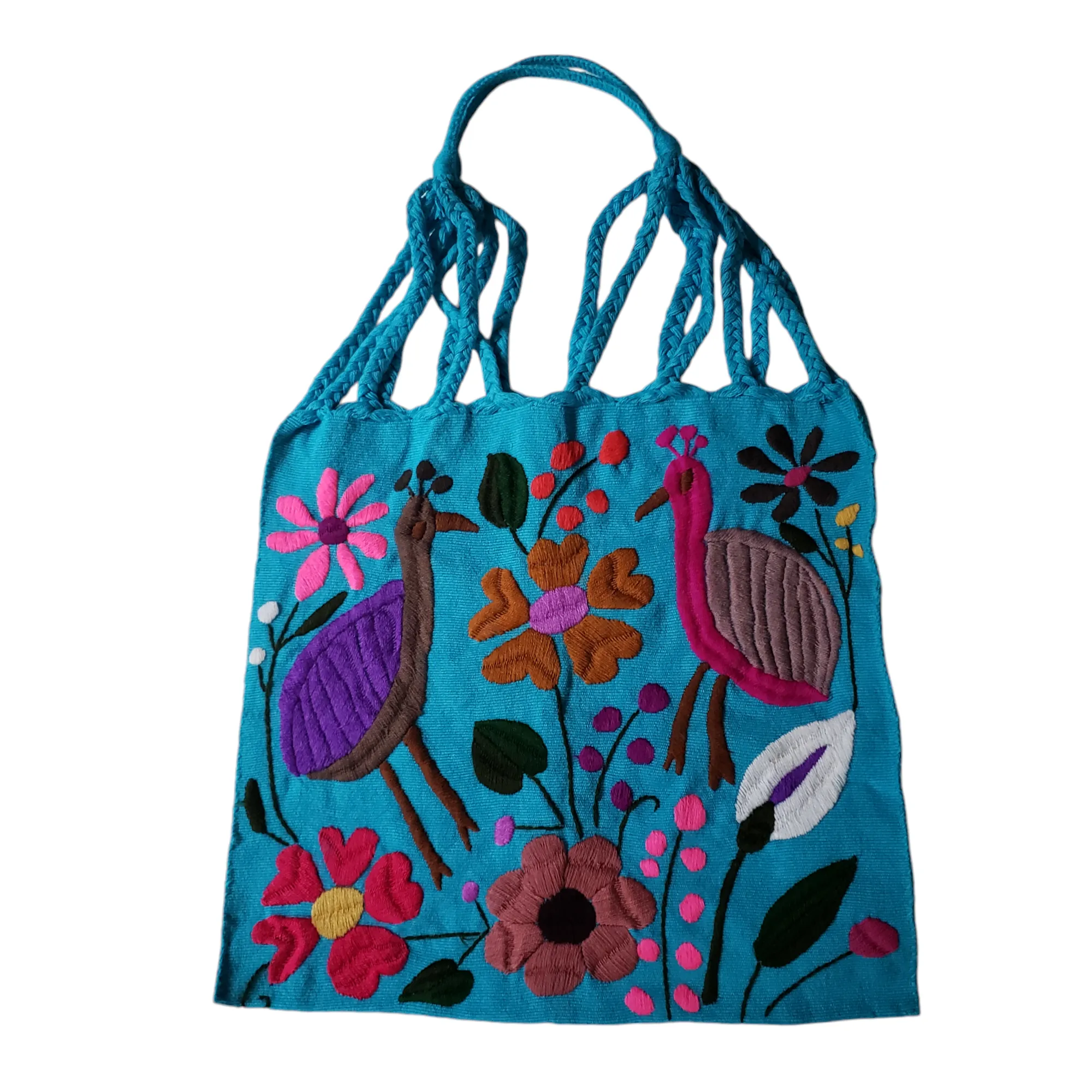 Embroidered Mexican Woven Tote Bag