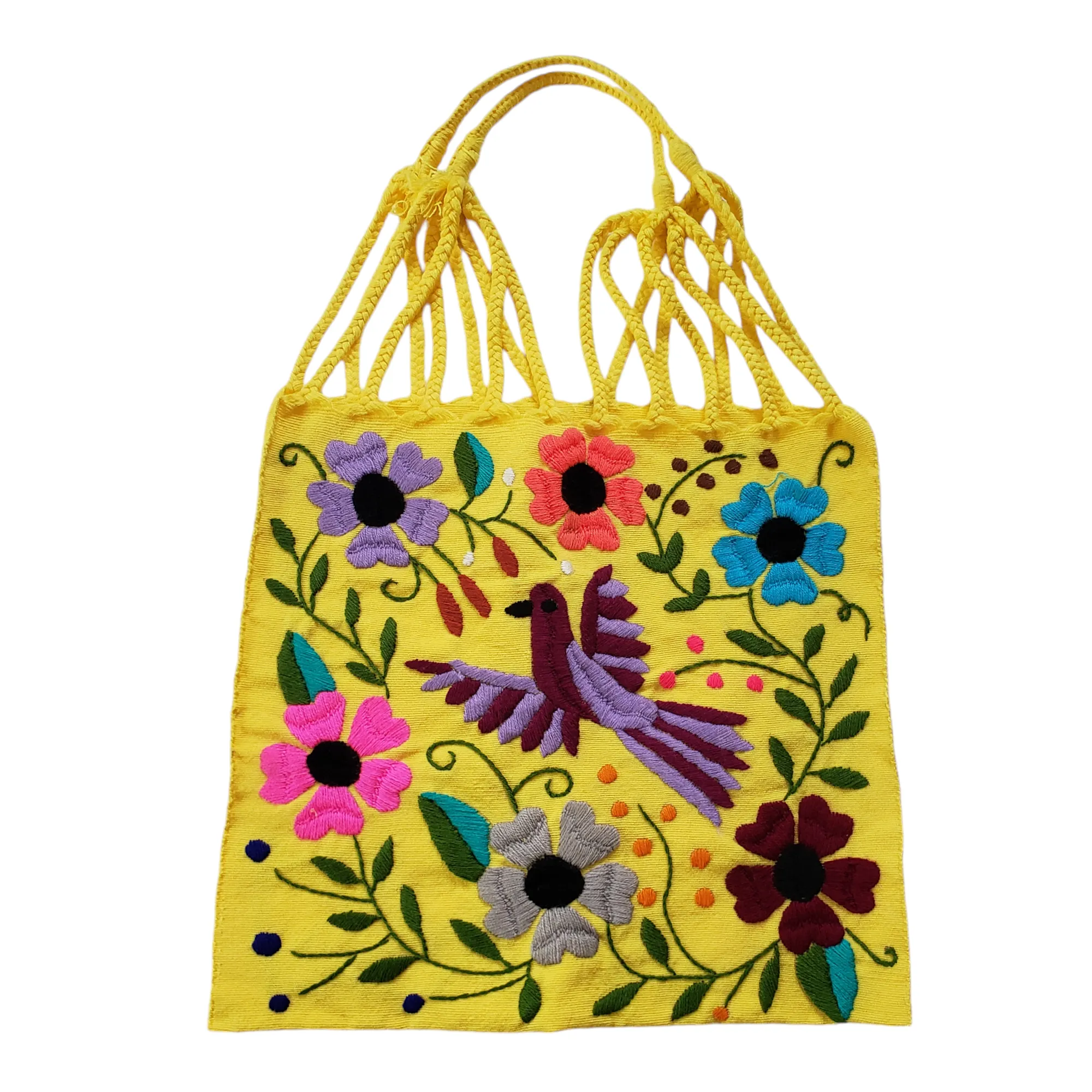 Embroidered Mexican Woven Tote Bag