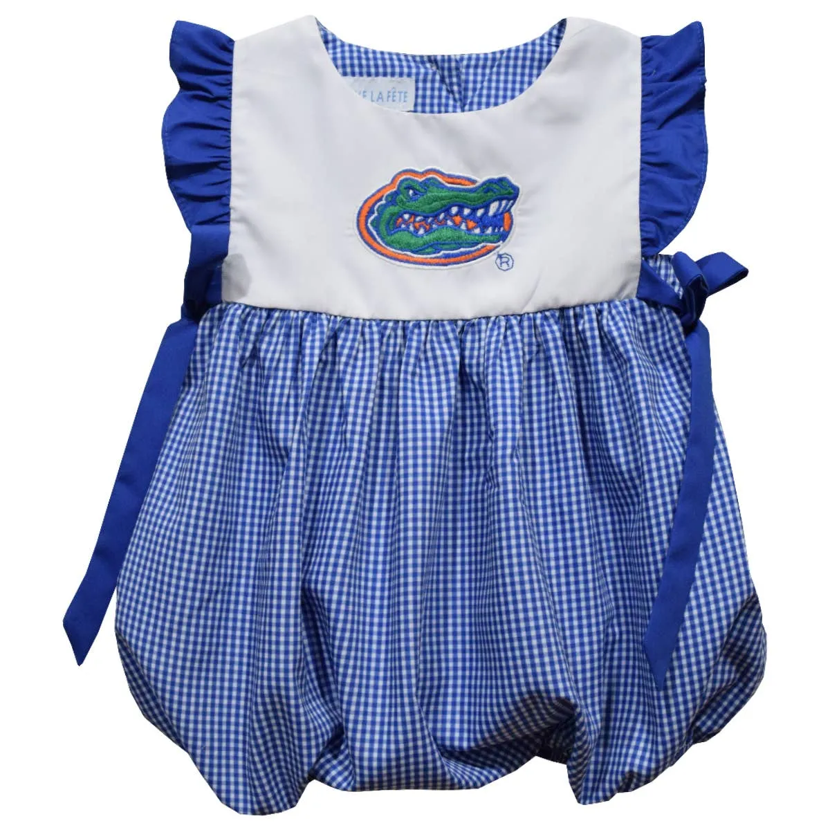 Florida Gators Embroidered Royal Gingham Girls Bubble