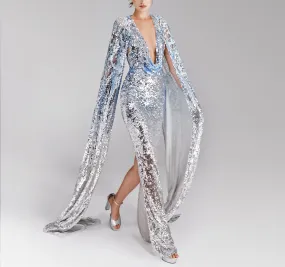 Fully Sequined Long Dress