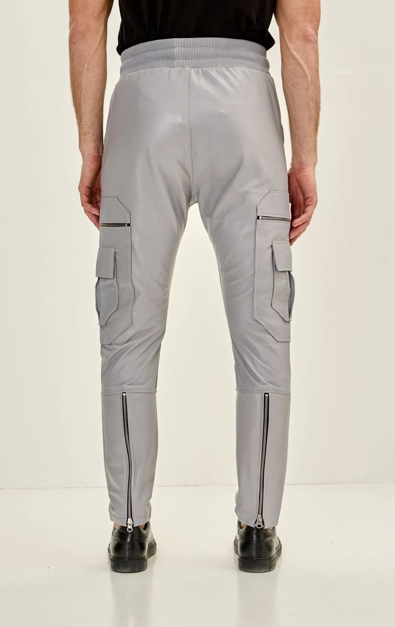 Genuine Leather Destination Joggers - Grey