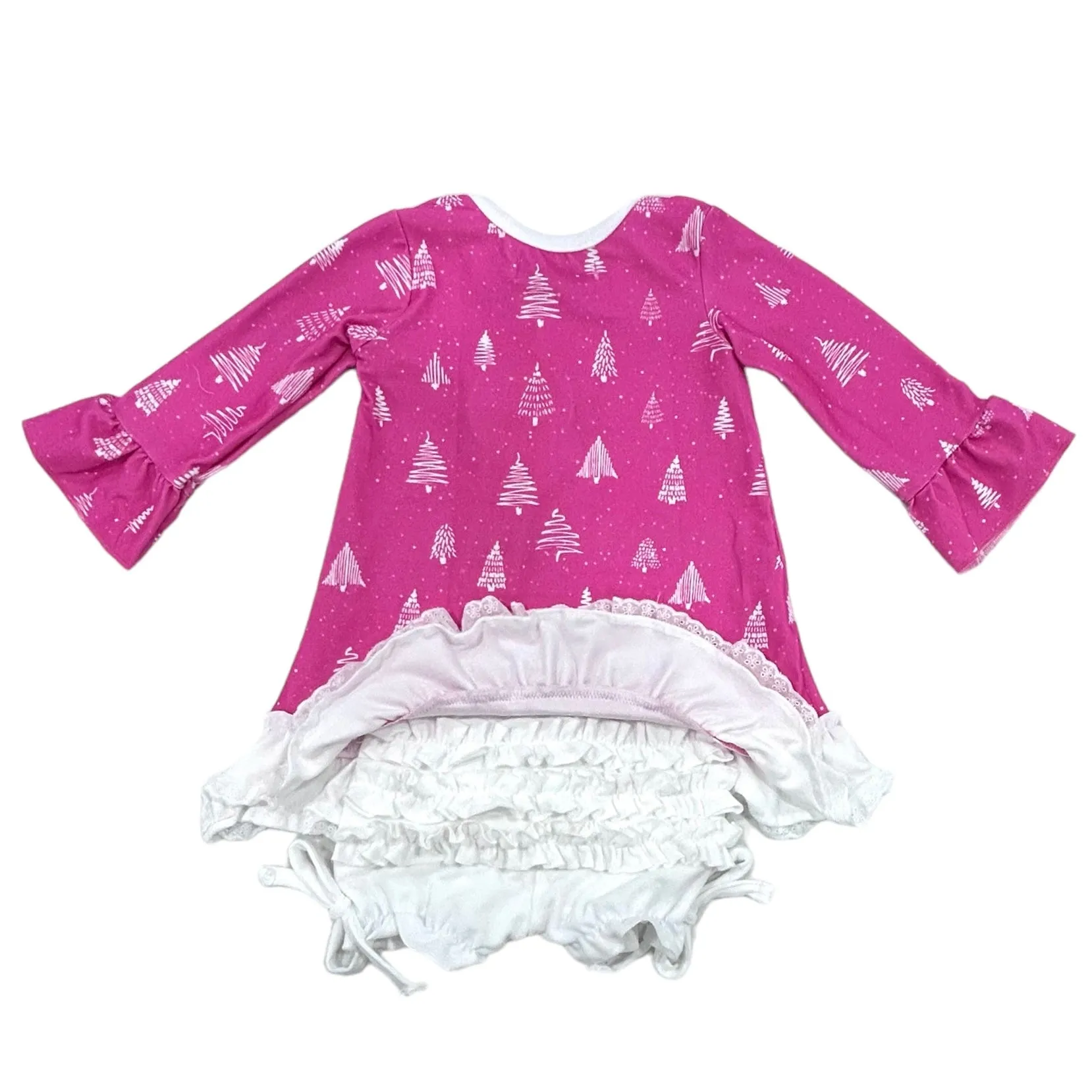 Gown with Bloomers - White Trees on Magenta Holiday Lounge PREORDER