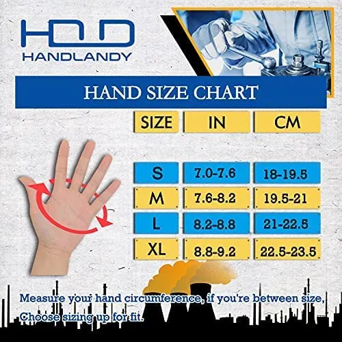 Handlandy Bulk Work Gloves with Grip for Men & Women, Mechanic Working Gloves Touchscreen 6134 (12 Pairs)