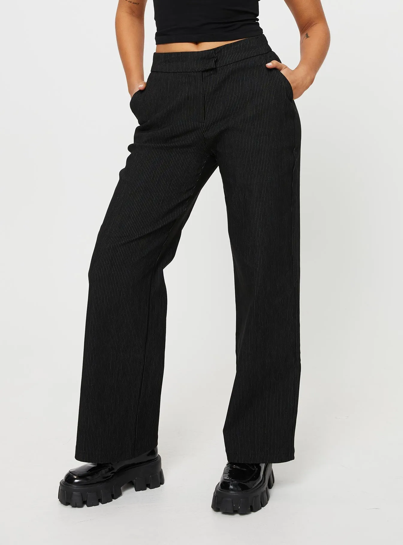 Jeller Pinstripe Pants Black Tall