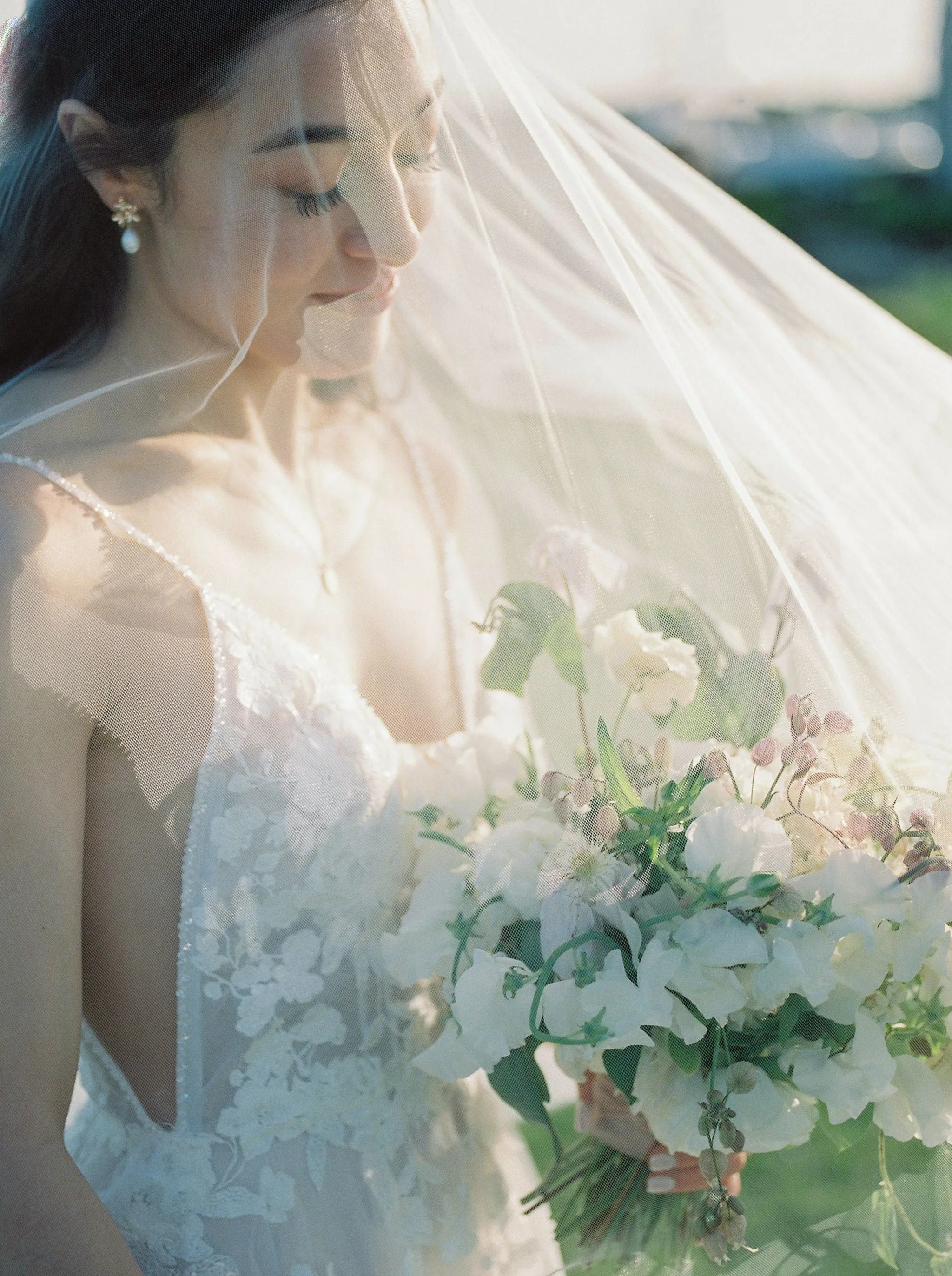 JENNY | Sheer Wedding Veil with Blusher