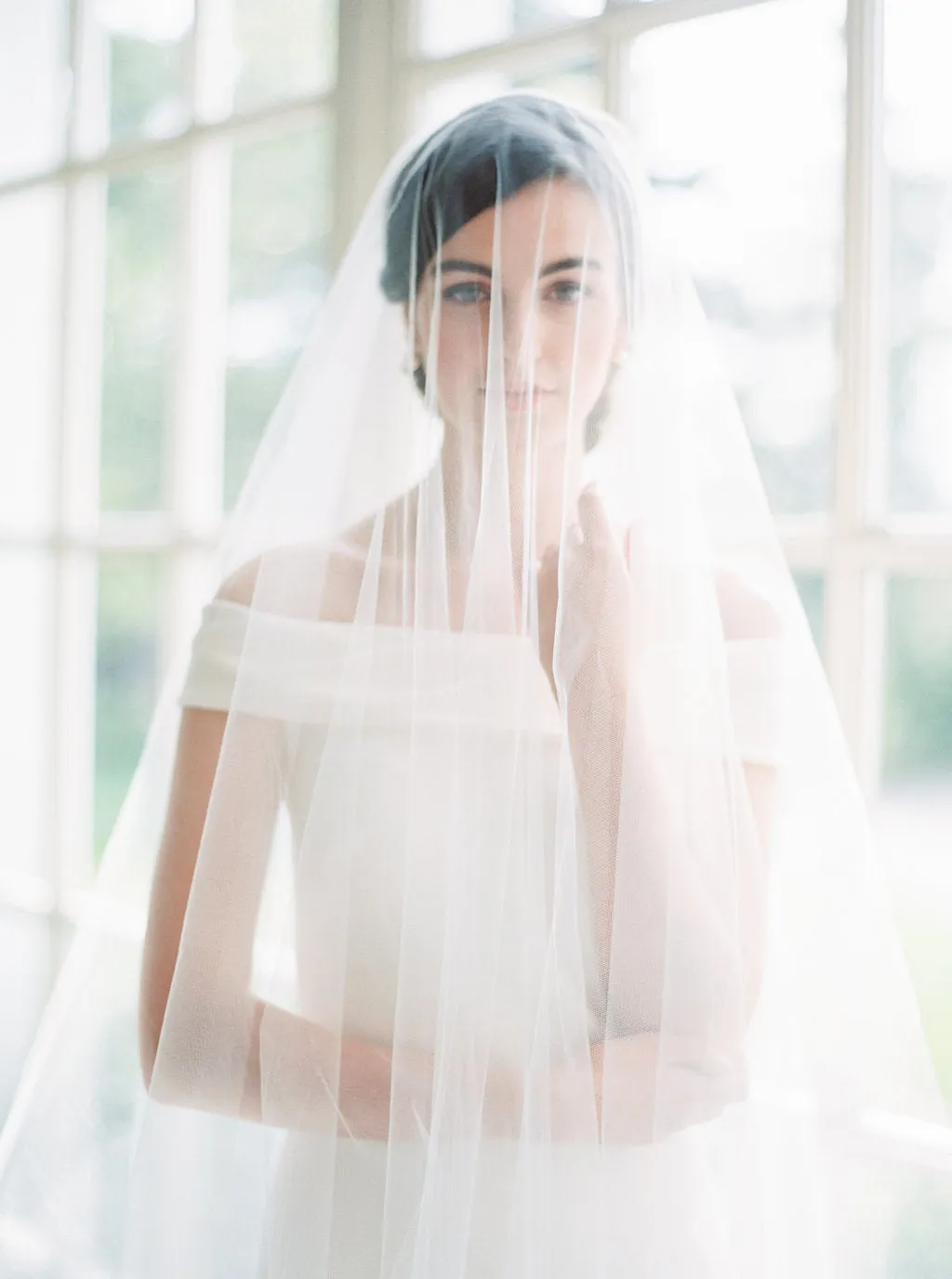 JENNY | Sheer Wedding Veil with Blusher