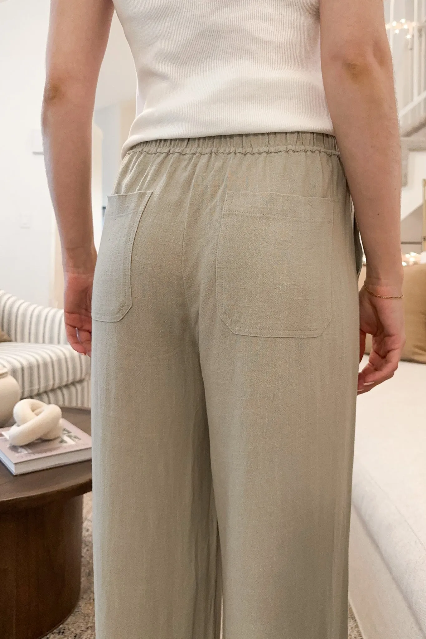 Kennedy Effortless Drawstring Pants in Muted Sage