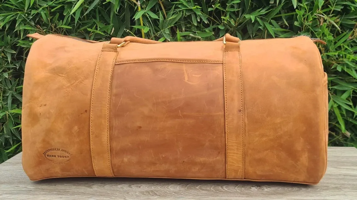 Large Pull Up Leather Duffle Bag