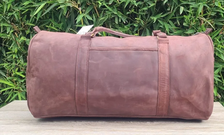 Large Pull Up Leather Duffle Bag