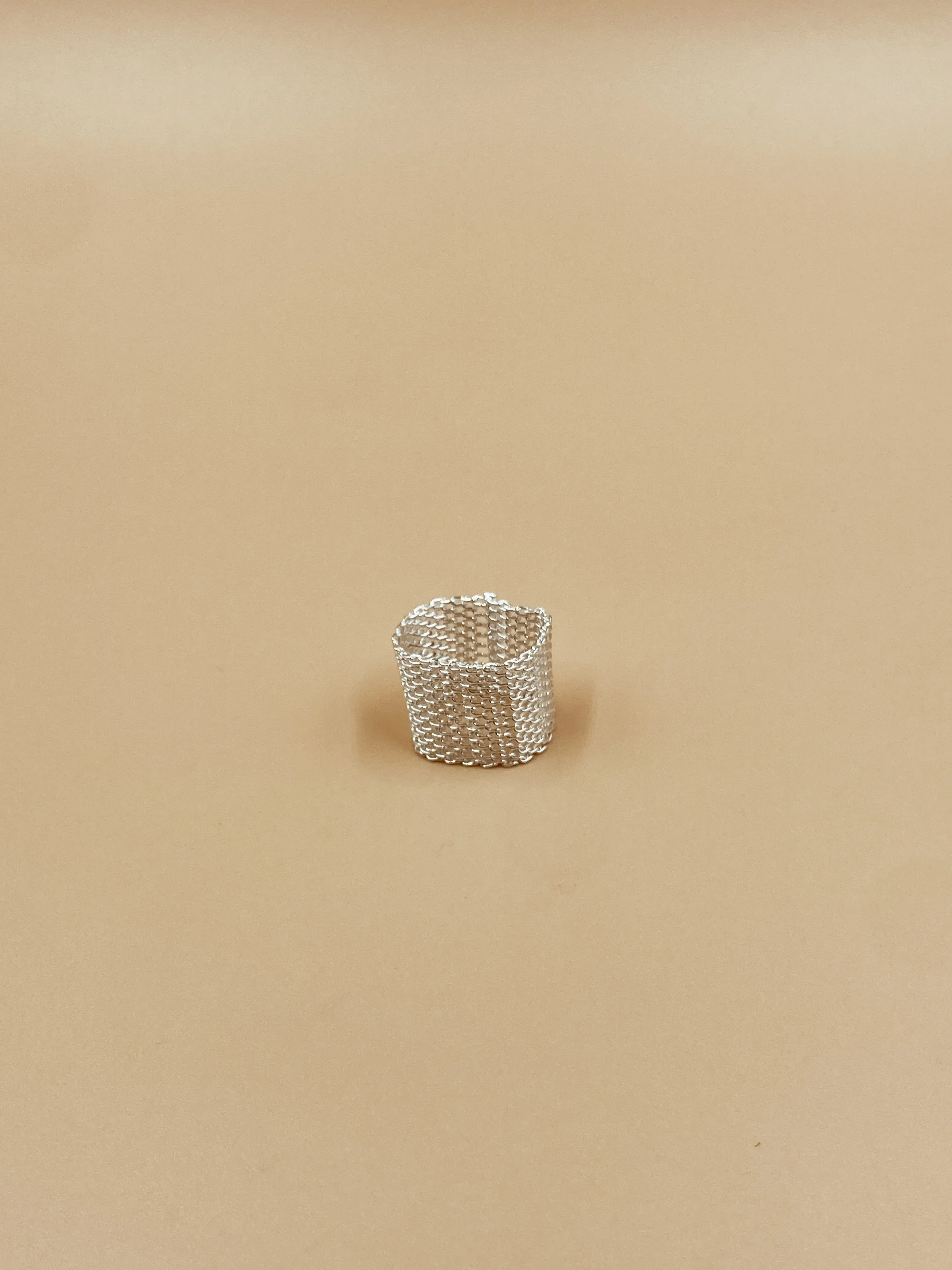 Lyla Mesh Ring in Silver Tone