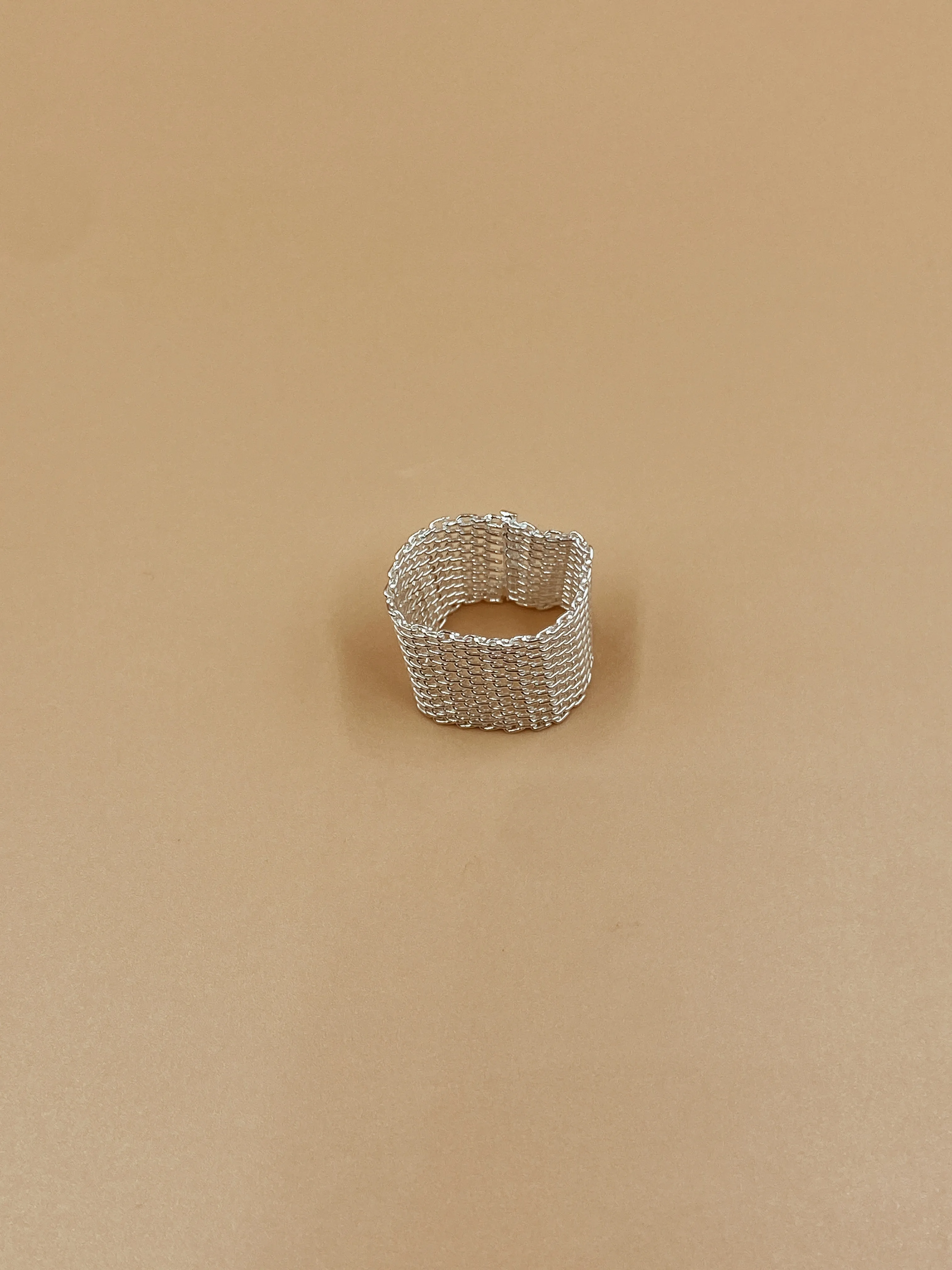 Lyla Mesh Ring in Silver Tone